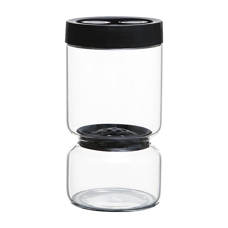 Pot de pepinado de vidrio de alto silicio de silicio con filtro, recipiente de pepinado con tapa a prueba de fugas, sello doméstico de latas de pepinado