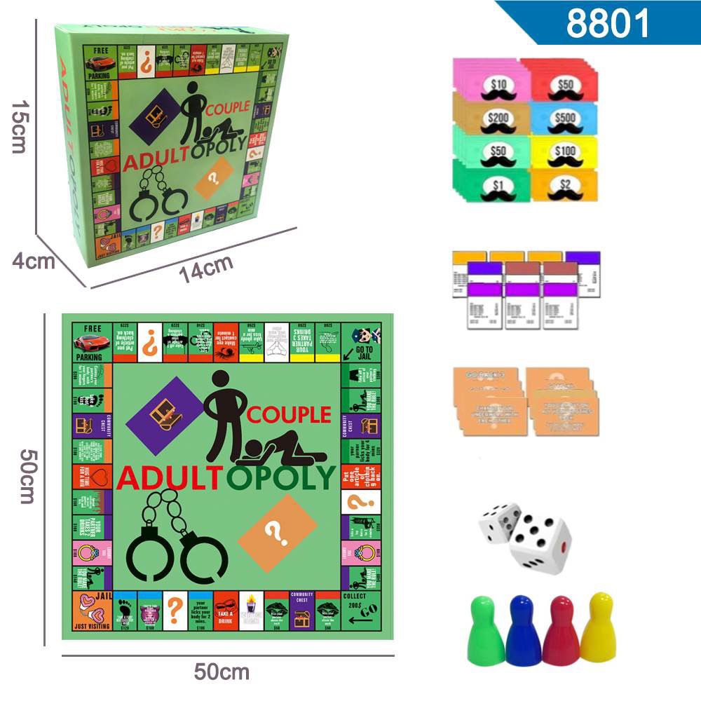 Nuevos productos transfronterizos Pareja Tablero Adult Couple Game Citas para adultos Beber Juegos Fiesta Monopoly