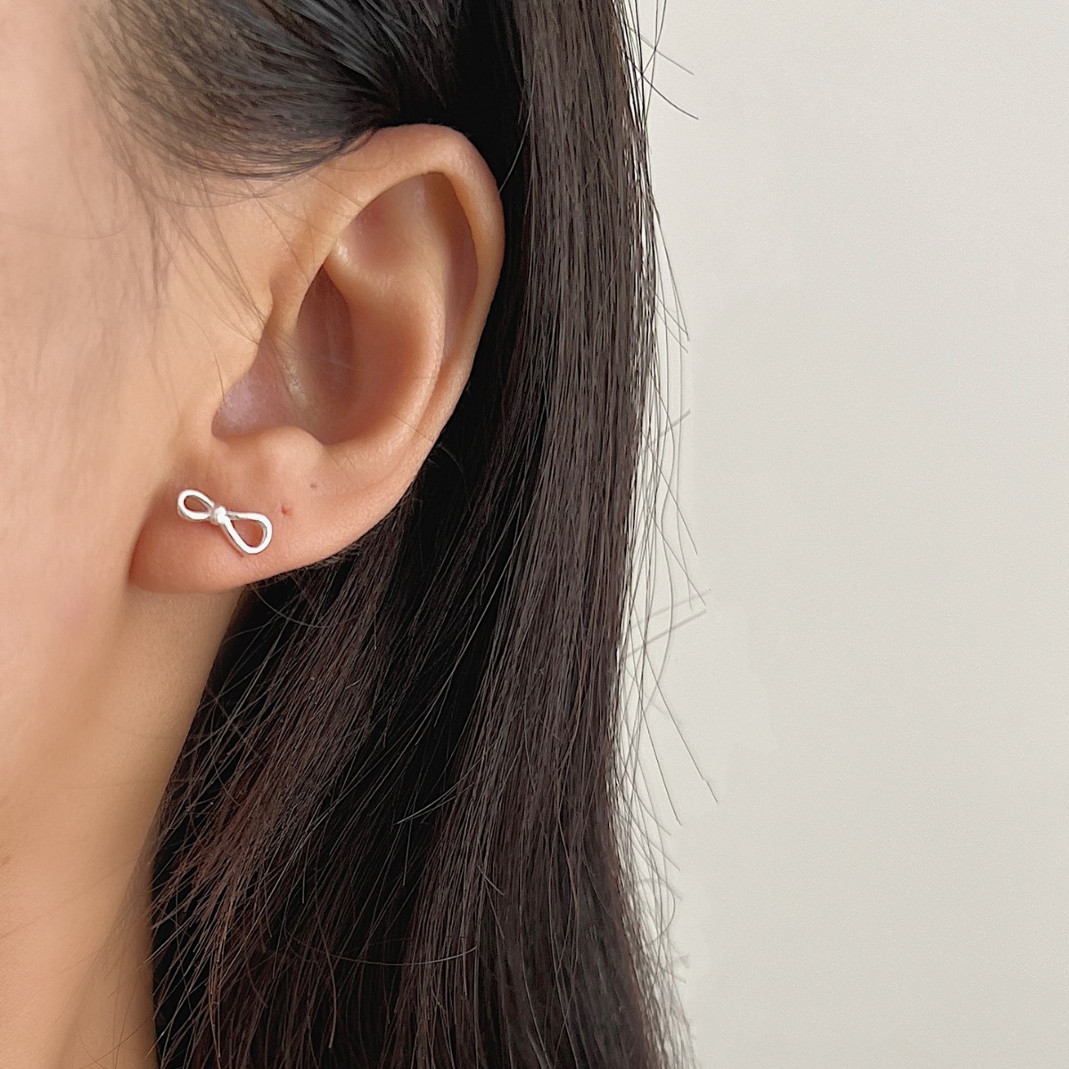 韓國飾品蝴蝶結耳釘女S925通體純銀耳釘個性氣質簡約高級感耳釘