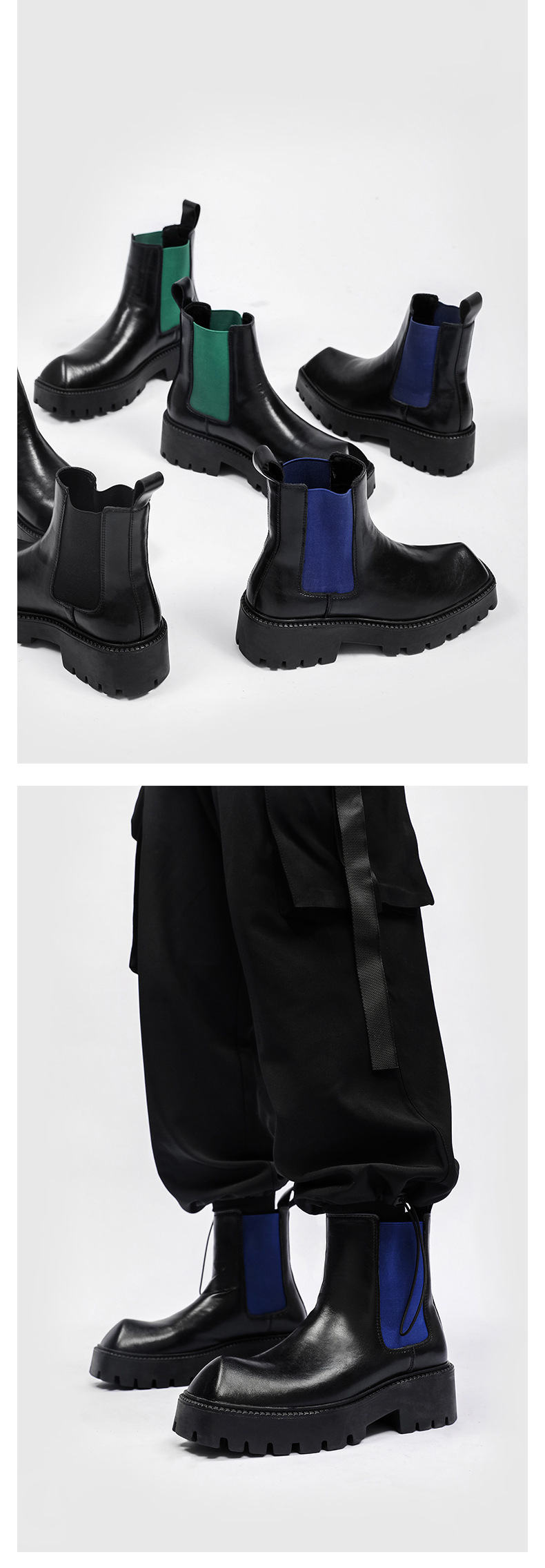 Herren Plateau Stiefel Mit Eckiger Kappe Im Minimalist Design_voghion.com