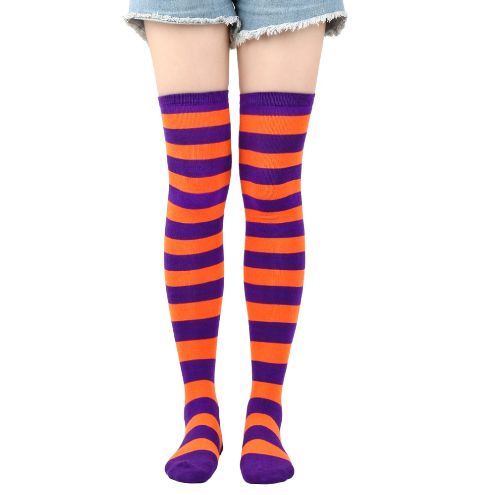 Knee-high Socks Japanese Style, Striped Cosplay & Halloween, Tube 50 cm, Polyester