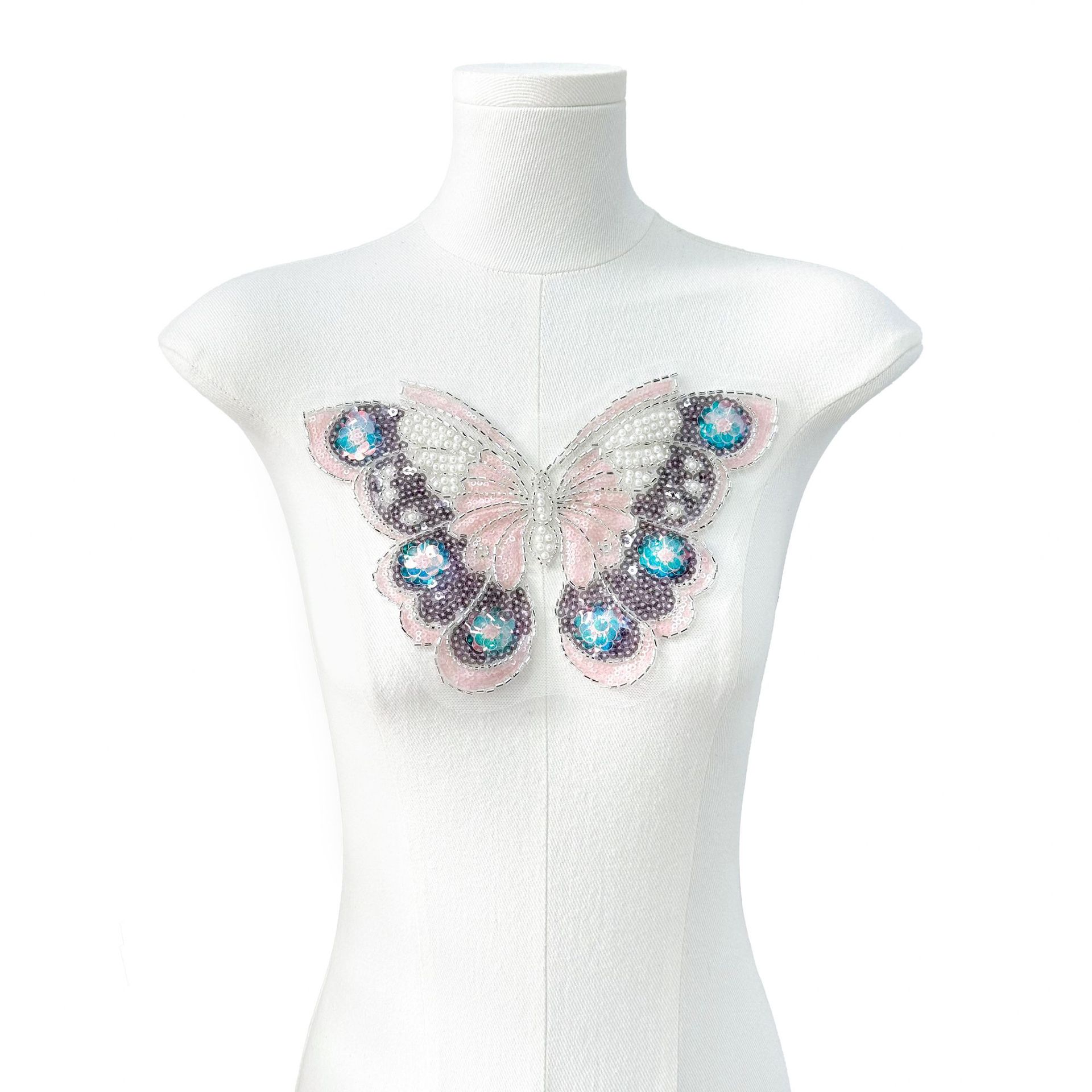 Spot al por mayor decoración de lentejuelas de color mágico pegatinas de tela de mariposa vestidos para niños camisas de vestir pegatinas decorativas en el pecho y la espalda image 11