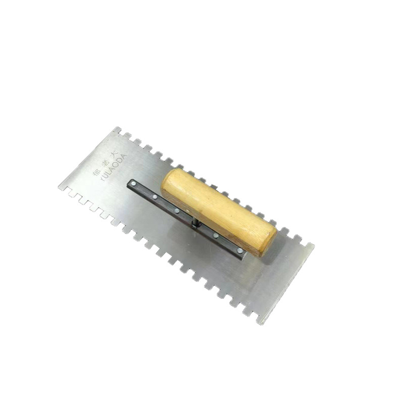 Azulejo pegado herramienta arcilla trabajador dentada espátula azulejo herramienta auxiliar toque gris decoración fabricante de baldosas de arcilla paleta dentada