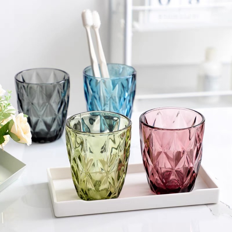 Taza de enjuague bucal para hoteles de estilo nórdico simple, taza de lavado para el hogar para parejas, taza de agua de vidrio de color, taza de cepillo de dientes
