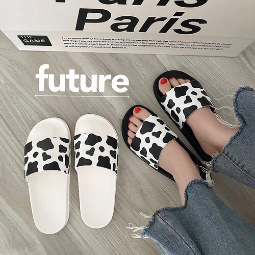 Cow couple slippers Korean style thickened slippers women's home indoor and outdoor summer slippers ins non-slip wholesale