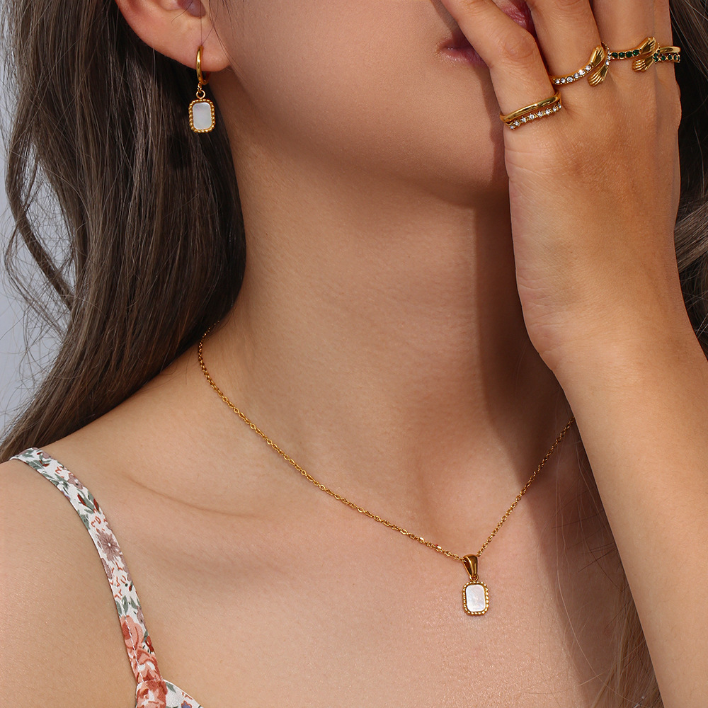 Womenu0027S Lady Geometric Stainless Steel Jewelry Set Geometry Plating Metal Arylic Stainless Steel