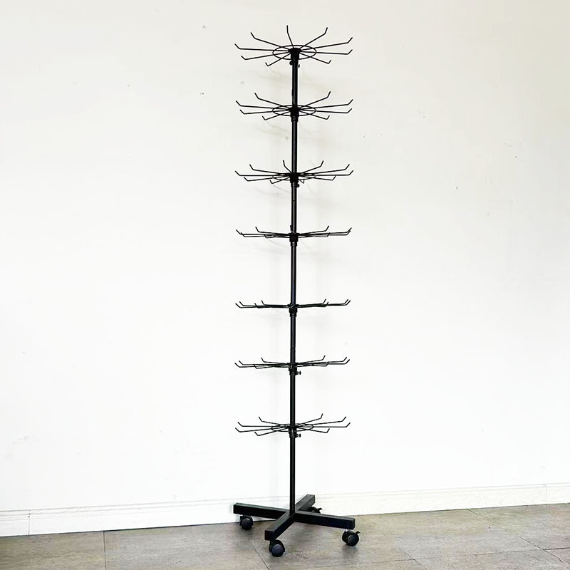 Seven-layer jewelry jewelry display rack hanging socks key chain stationery stall shelf multi-layer wheeled rotating shelf