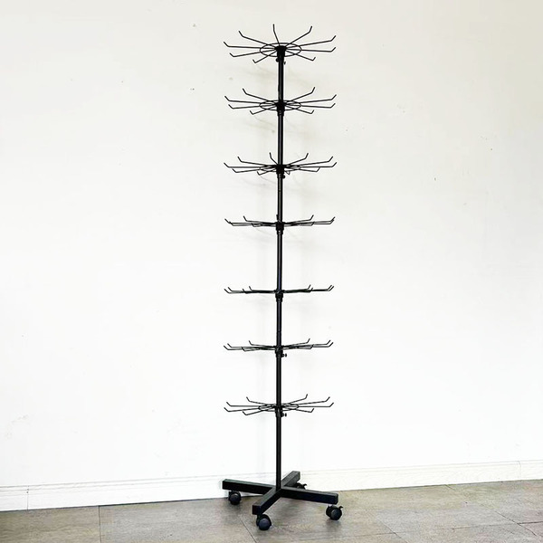 Seven-layer jewelry jewelry display rack hanging socks key chain stationery stall shelf multi-layer wheeled rotating shelf