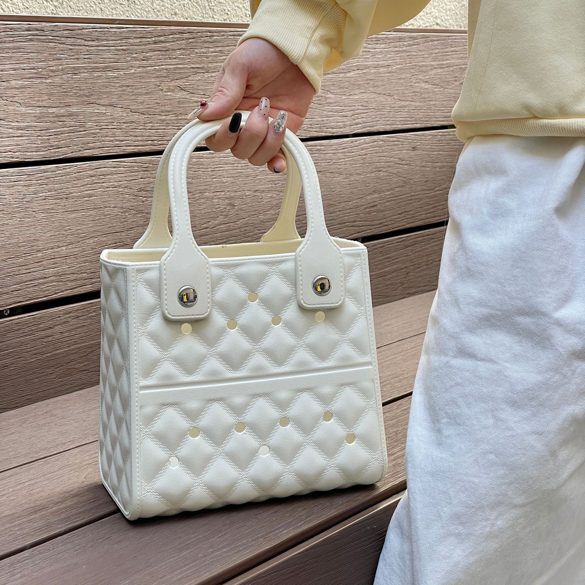 684g Weight Open Closure Type Top Handle Strap Type Square Bag Bags Type Street Occasion EVA Material Solid Color Pattern All Seasons Season Women's Gender Streetwear Style Square Shape Women's EVA Solid Color Streetwear Square Open Square Bag 9