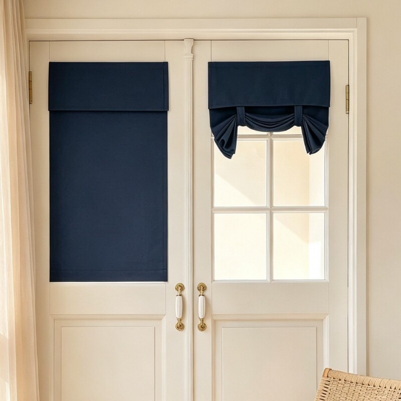 Cross-border blackout window curtains, short French-style solid color curtains, small window sunshade curtains, privacy blocking curtains, ready-made