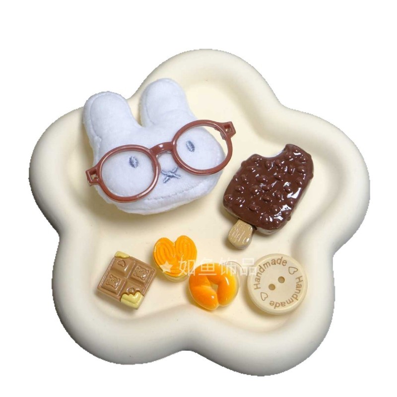 コーヒーチョコレートメガネミッフィーウサギ漫画かわいい下駄靴花靴バックル diy 靴アクセサリーアクセサリー取り外し可能|undefined