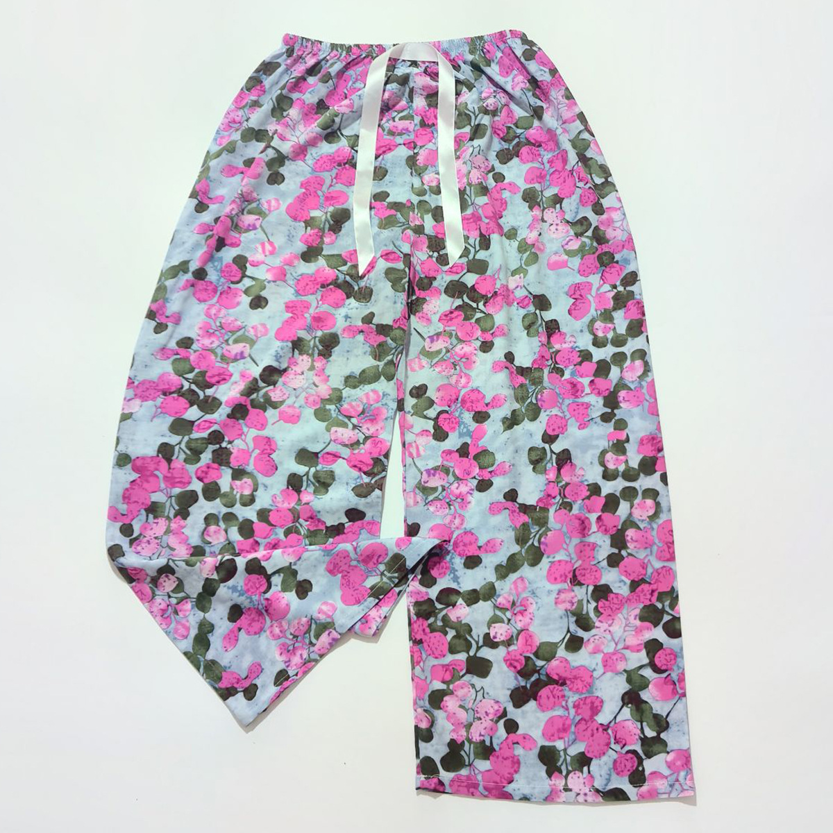S pantalones largos de pijama de seda de algodón para mujer verano de gran tamaño holgados pijamas de maternidad para mujer pantalones anchos de algodón de verano para mujer