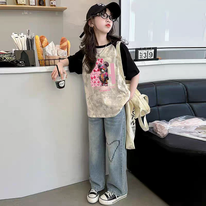 Хлопковая детская летняя брендовая футболка, western стиль, для подростков
