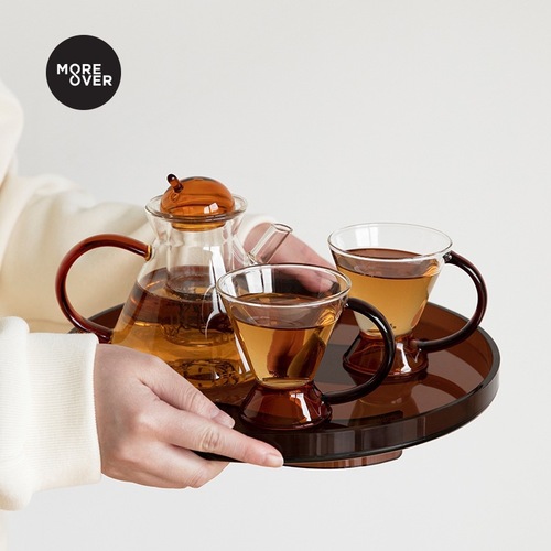 直营INS家居摆件客厅家用亚克力圆形托盘茶盘水杯茶杯INS托盘