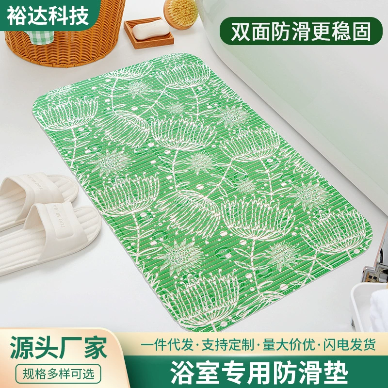 Противоскользящий коврик для ванной комнаты из ПВХ Коврик для ног Коврик для ванной комнаты для душа и туалета Коврик для ванной с присоской Полый домашний коврик