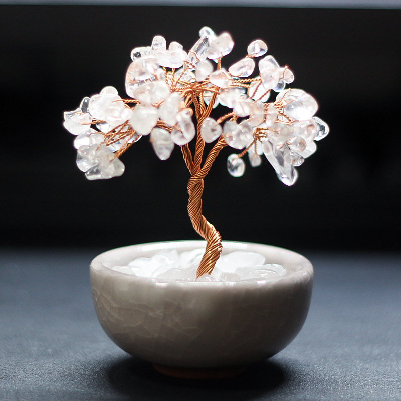 화이트 크리스탈 트리(도자기 그릇 베이스)