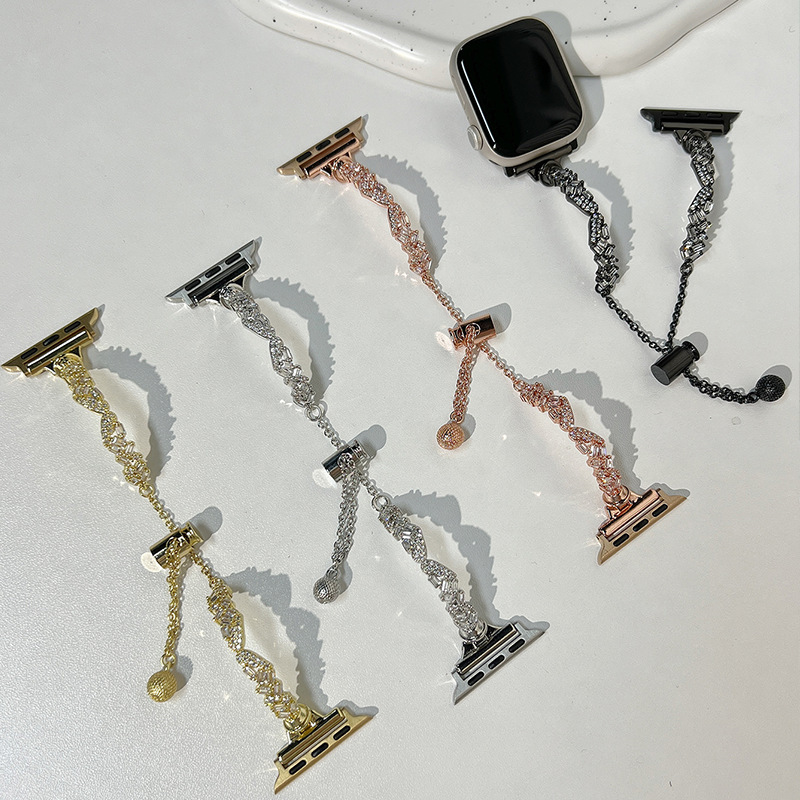 Cross-Border Applicable Apple Applewatch Angel Wings Watch iWatch Broken Diamond Women's Summer Watch Chain Wristband