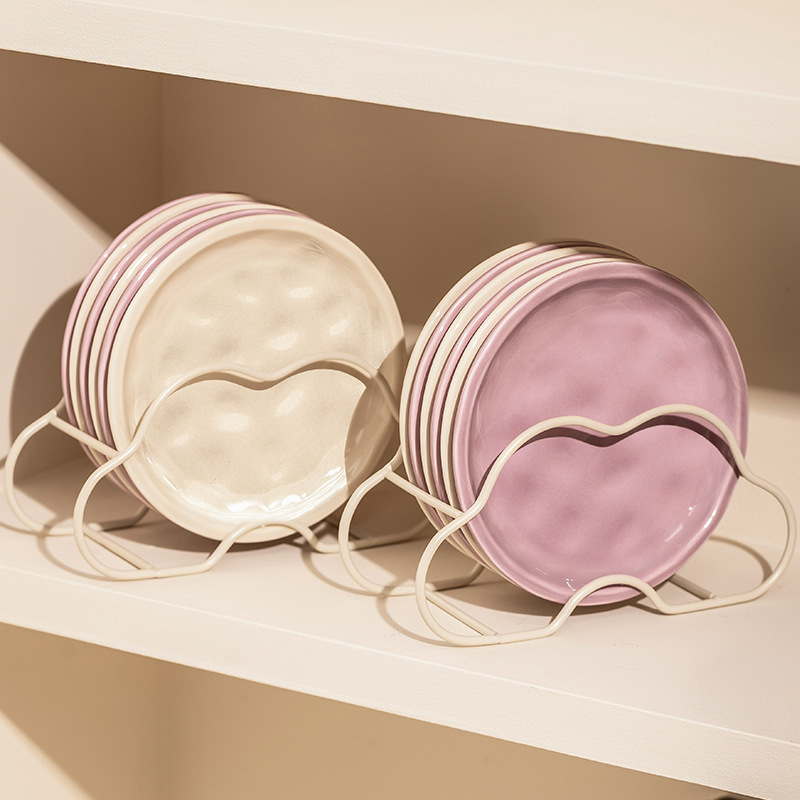 New Arrival Plate with Spitting Bone Plate Dining Table Household Ceramic 6-inch Plate Set Light Luxury Internet Celebrity Fruit Food Plate Small