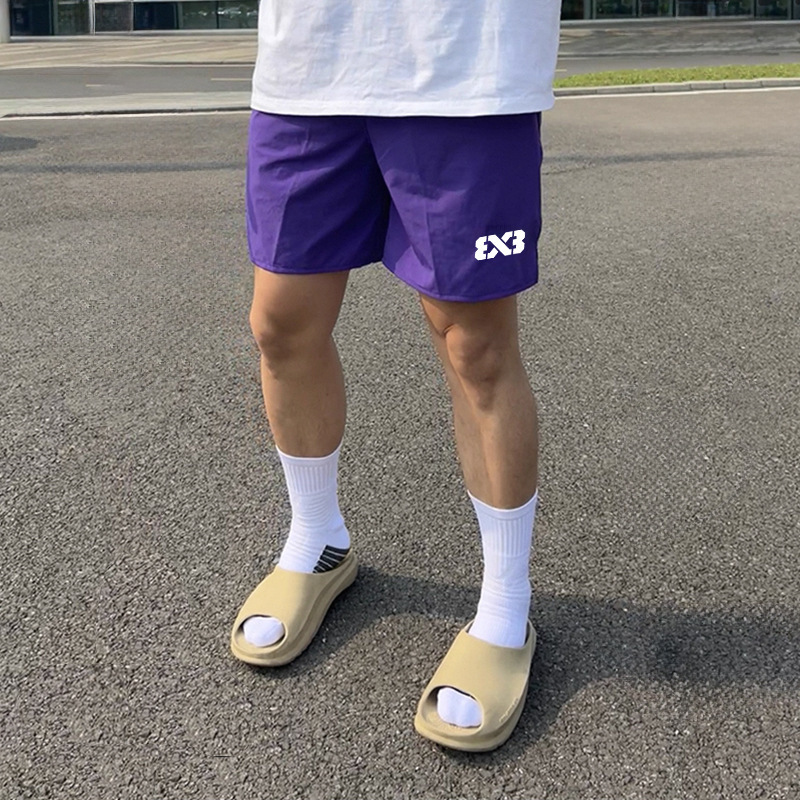 3V3 Summer American Basketball Sports Shorts Men's Three-Point Four-Point Mesh Quick-Drying Running Training Breathable Ball Pants