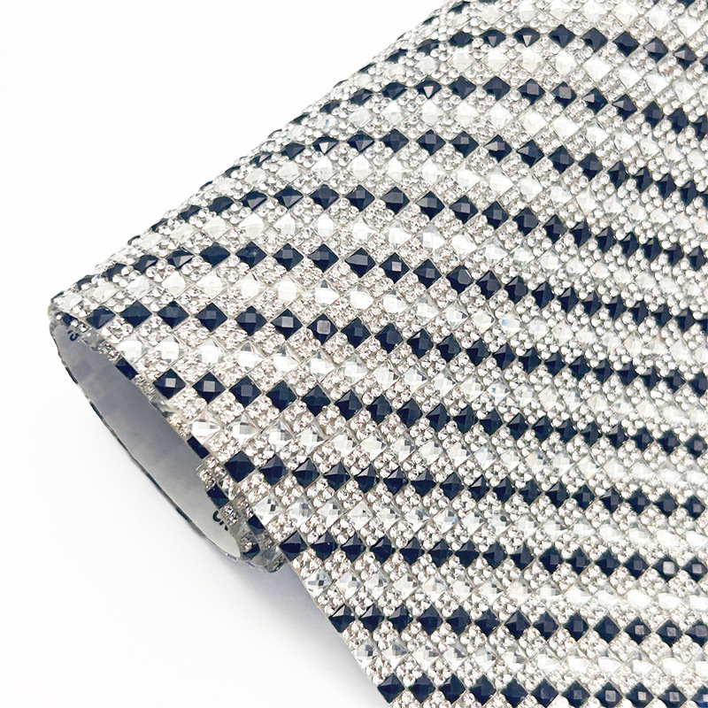 Parche de diamantes de imitación de vidrio de color brillante intermitente, adhesivo de malla de fondo, pegatina de diamantes en caliente, pegatina de diamantes decorativa de bricolaje, accesorios de ropa, pegatina de diamantes