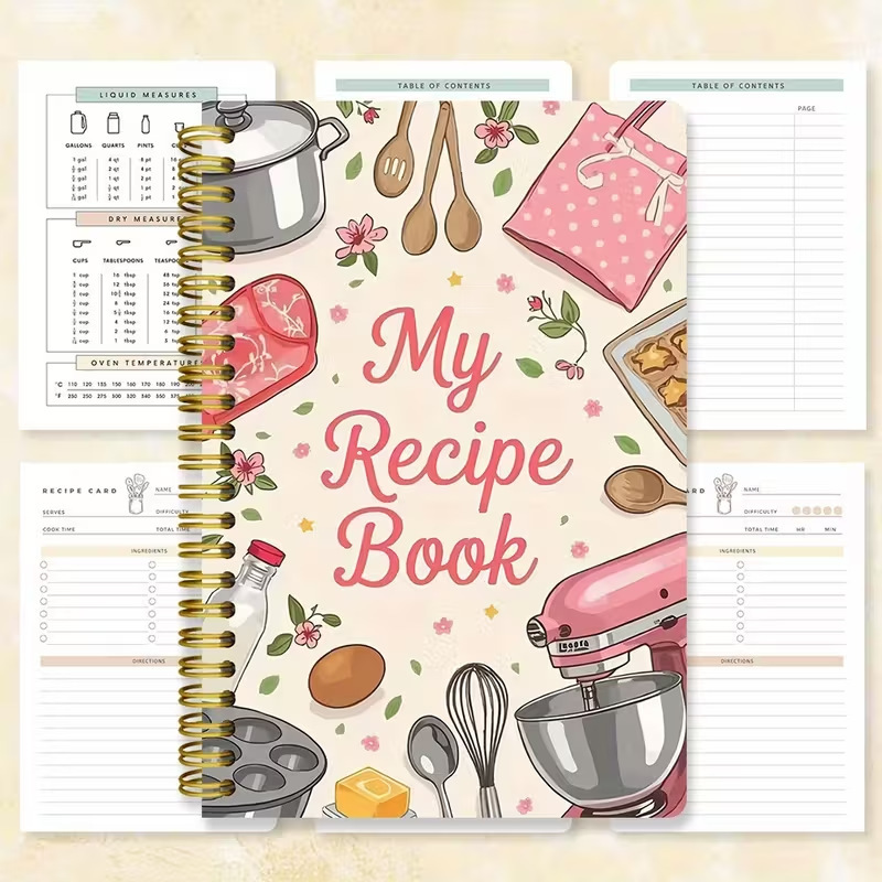 Cross-Border New Product A5 My Recipe Book Diary Kitchen Cooking Notebook Recipe Planner