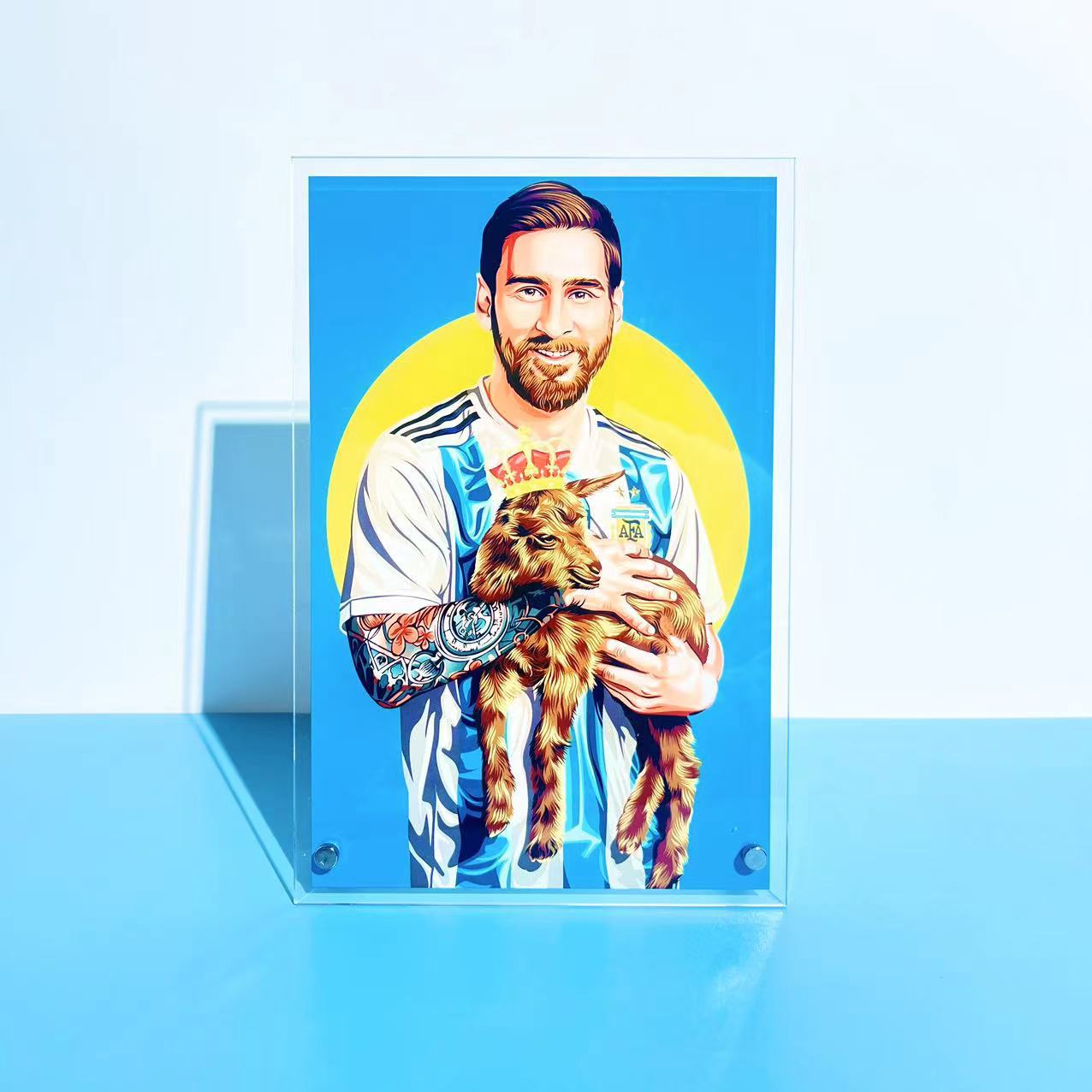 C romassey Qatar Copa del Mundo estrella futbol decoración foto marco álbum hecho a mano cartel escritorio stand-up Jewelry