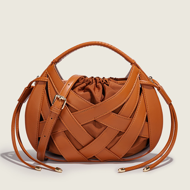 European and American Retro Cross-Woven Bags for Women 2026 New Style Hollow-Out Bird's Nest Bag with Inner Pocket Handbag Crossbody Bag Bags