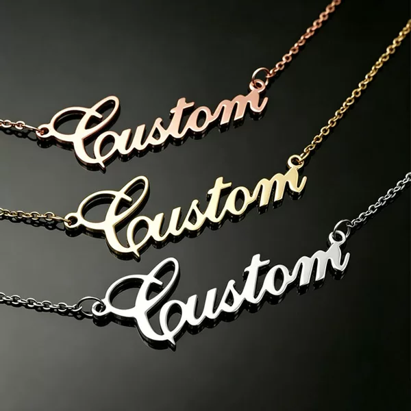 [Customized Item] Stainless Steel Name Necklace, Electroplated 18K Gold English Letter Bracelet, Earrings, Cross-Border Hot Sale