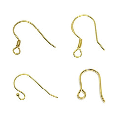 18k gold-plated S925 pure silver earring hooks for DIY jewelry making, handmade pure silver earring hooks
