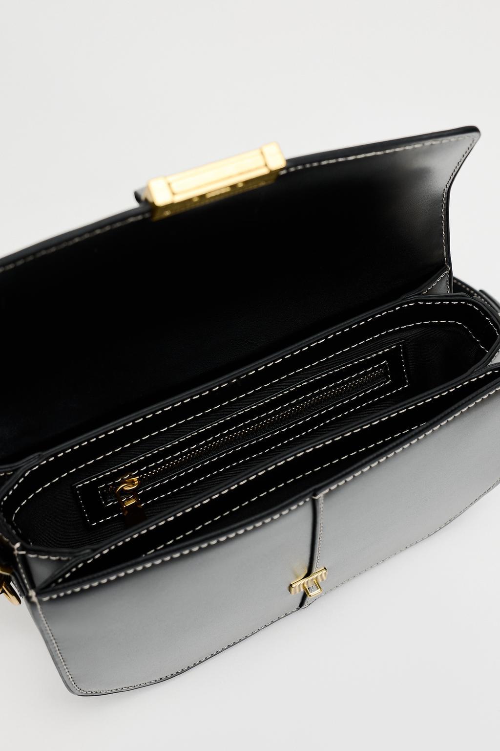 Square Shape Women's Pu Leather Solid Color Classic Style Sewing Thread Square Flip Cover Crossbody Bag