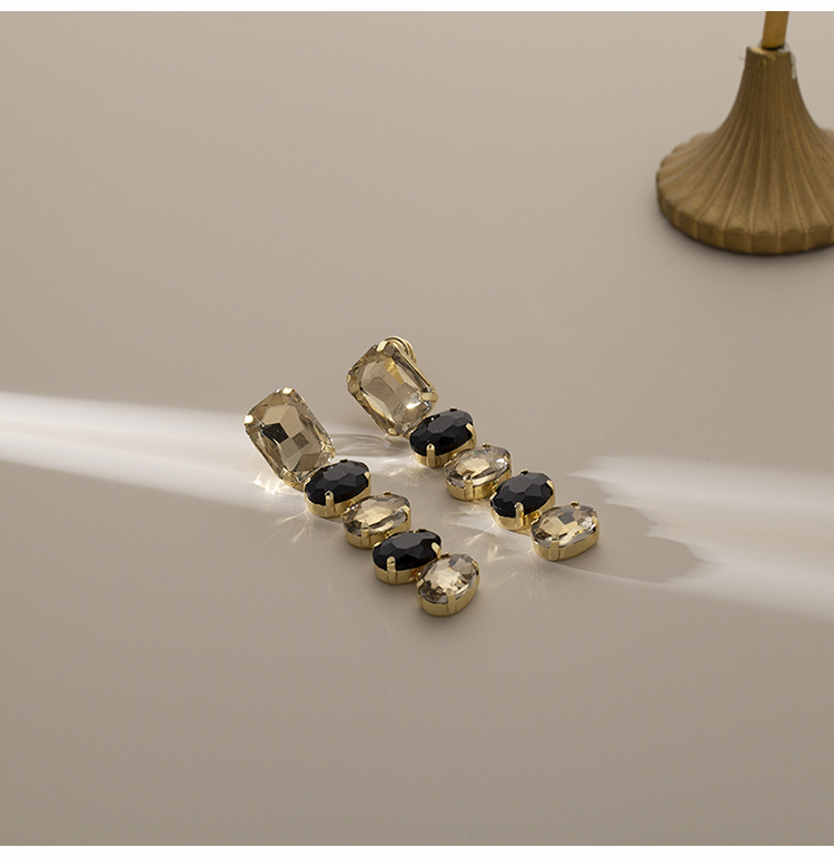1 Pair Quantity 1 Pair Elegant Geometric Plating Copper Imitation Crystal Drop Earrings Ear Cuffs