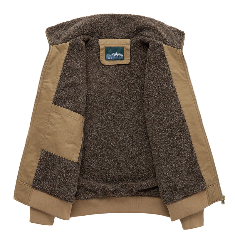 Otoño e Invierno nueva Chaqueta de algodón chaqueta casual de negocios de los hombres forrada de lana engrosada solapa de algodón acolchado abrigo de los hombres transfronteriza