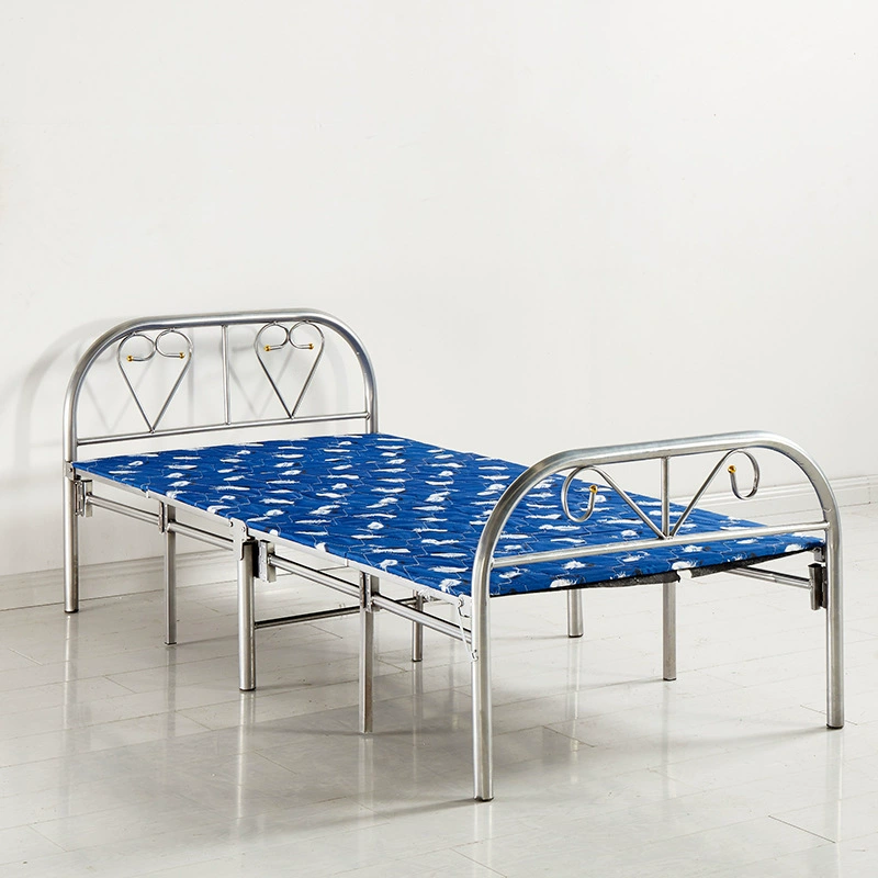 Усиленная раскладная кровать из кованого железа на 60% off кровати для сна, кровать на стройке, односпальная или двуспальная кровать, портативная и простая для общежития или домашнего использования.