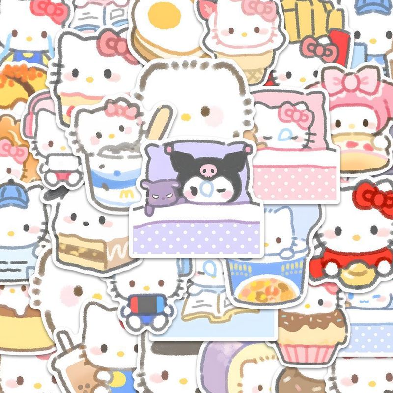 爆款卡通可爱Q版软糯hellokitty贴纸凯蒂猫ins高颜值diy|undefined