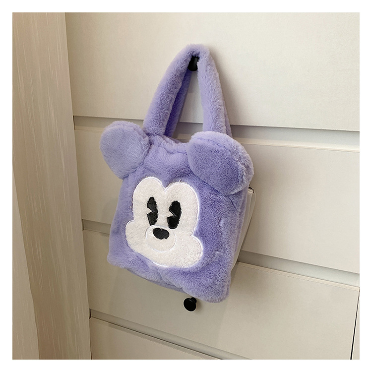 Japanese-style large-capacity Daisy Donald Duck handbag, cute pink bow plush bag, cartoon fashion small bag undefined