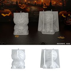 虞美人 香薰石膏搞怪木偶人饰品硅胶模具diy蜡烛万圣摆件滴胶模具