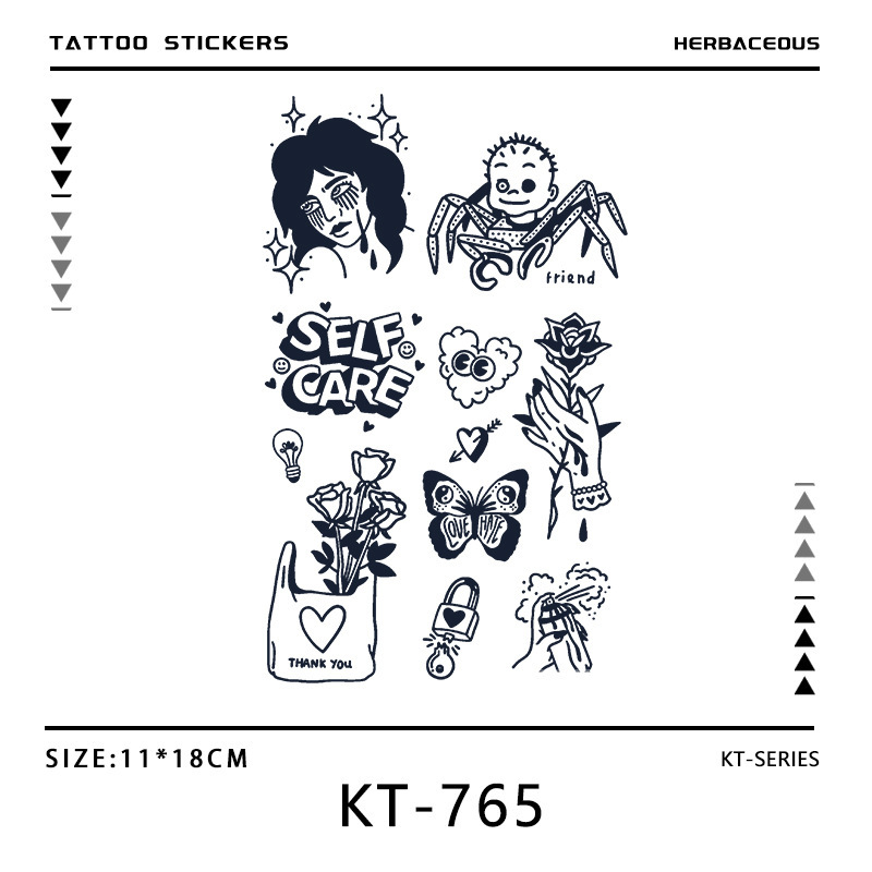 Butterfly Spider Flower Herbal Tattoo Sticker Waterproof for Women Long-Lasting Cute Semi-Permanent Lasts Two Weeks Arm Fun Butterfly Spider Flower Herbal Tattoo Sticker Waterproof for Women Long-Lasting Cute Semi-Permanent Lasts Two Weeks Arm Fun