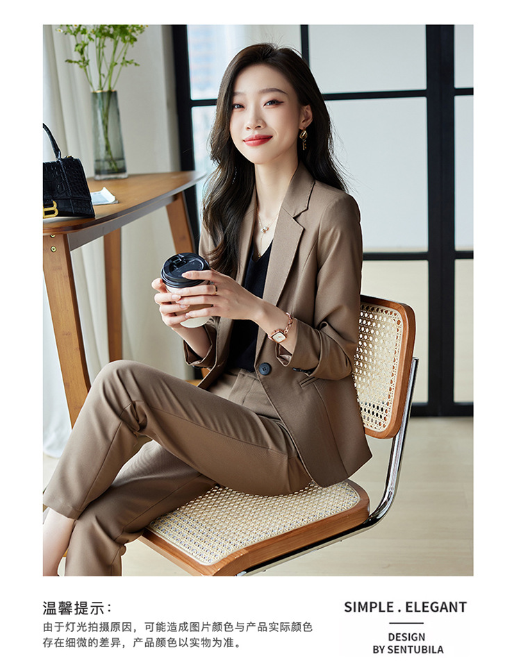 法米姿 秋冬新款时尚修身职业装高端工装西服两件套