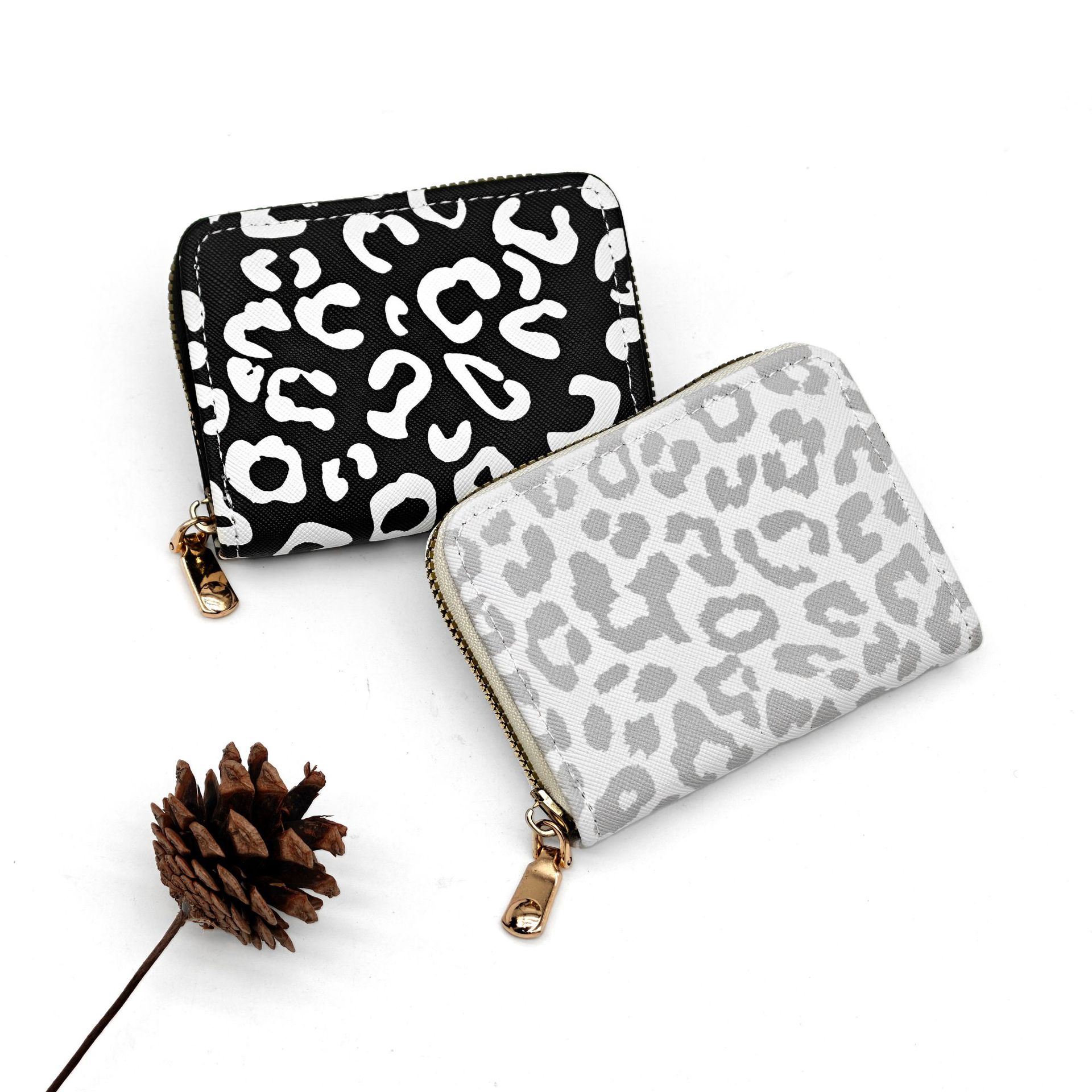 Tarjetero con Estampado de Leopardo para Mujer, Gran Capacidad, Multifuncional, Tarjetero para Tarjetas de Crédito, Cartera con Cremallera de Alta Gama para Hombre
