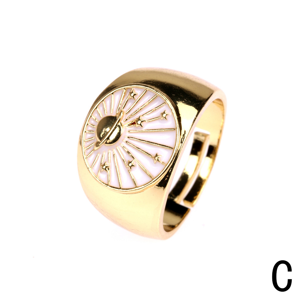 fashion planet drip oil copper ring wholesale