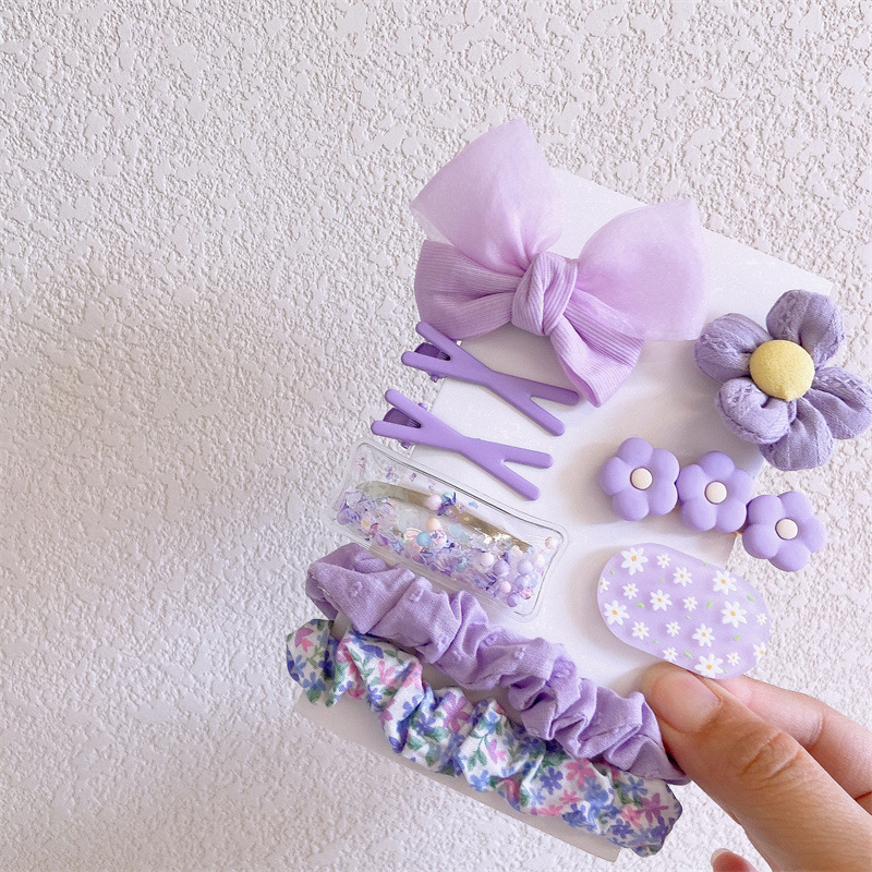 80g Weight Hair Clip Hair Accessories Type 9-Piece Set Quantity Holiday, Daily Occasion Cloth Material Cartoon, Knot, Flower, Butterfly, Bow Knot Pattern Kid'S, Women's Gender Cute, Sweet, Korean Style Style Cute Sweet Korean Style Kid'S Women's Cartoon Knot Flower Cloth Hair Clip 8
