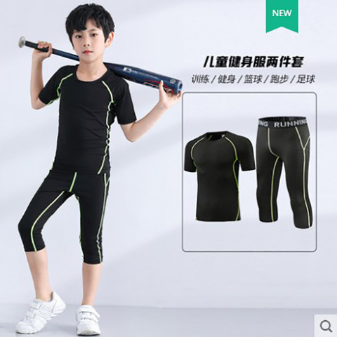 Children's Tights Training Clothes Men's and Women's Summer Short-sleeved Suit Basketball Football Quick-drying Clothes Swimming Fitness Clothes