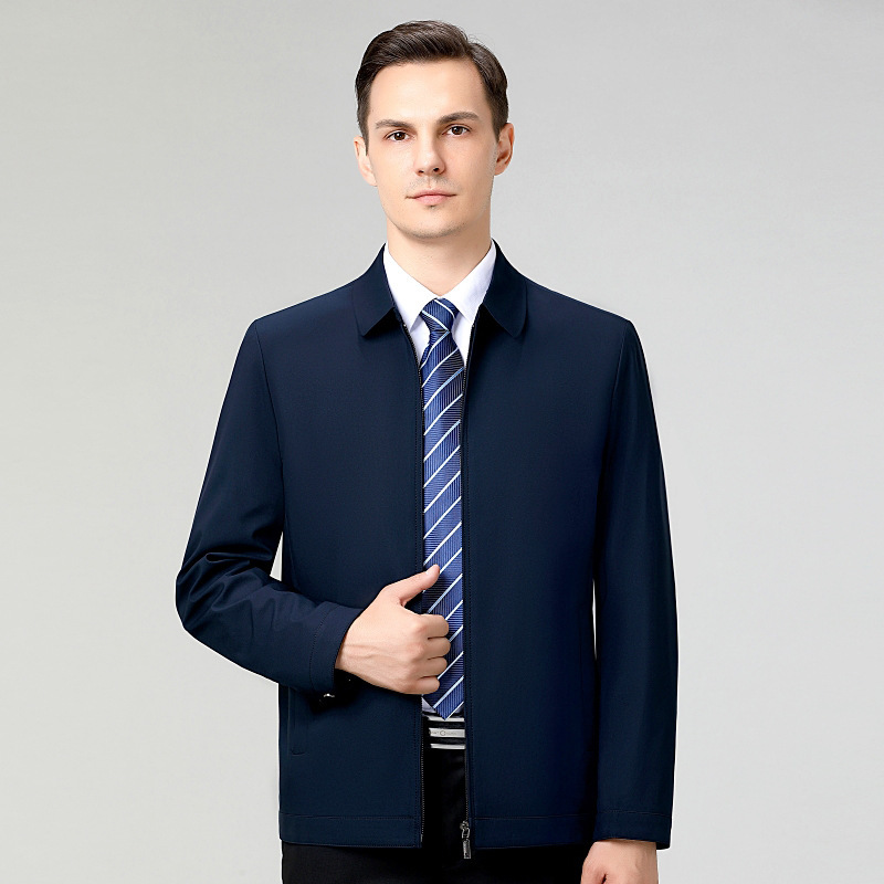 Looking for Acting Brand Mulberry Silk Jacket Men's Autumn and Winter Business Casual Lapel Middle-aged and Elderly Civil Servants Men's Jacket