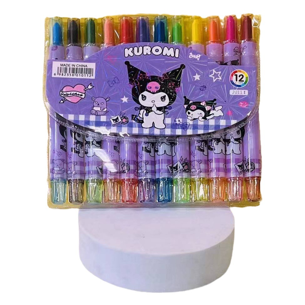 Spot factory direct spot Type 12 color short children's cartoon rotating crayon cute Sanrio pattern astronaut