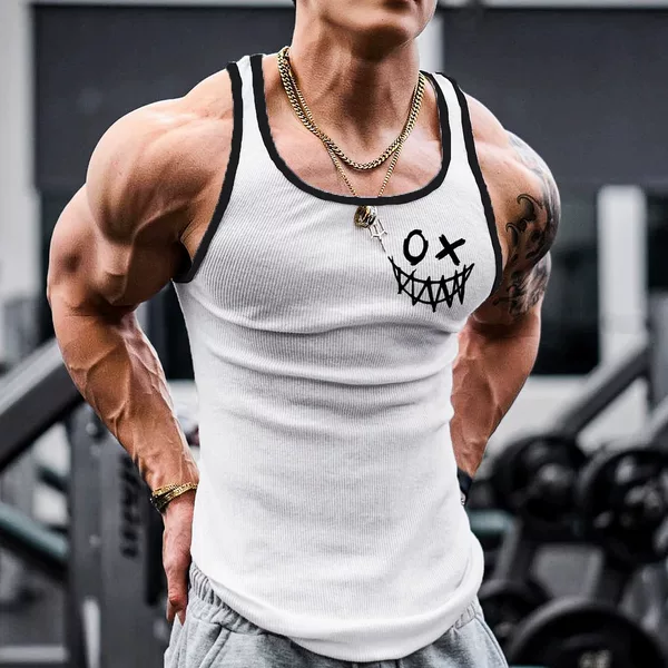 2024 Heavy Cotton Round Neck Narrow Shoulder Vest Men's Summer Loose Casual Fitness Sports Sleeveless T-shirt WG1