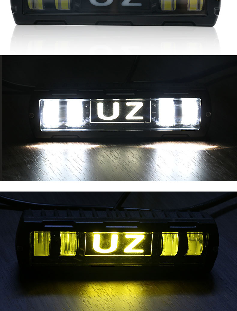 New Cross-Border Automotive Off-Road Vehicle Straight-Shaped 4-Eye Work Light, Waterproof, Dual White and Yellow Light, Hot-Selling Across Borders