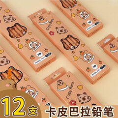 カピバラ鉛筆ケース12本子供小学生漫画かわいい練習ペンスケッチ絵画ペンHB鉛筆