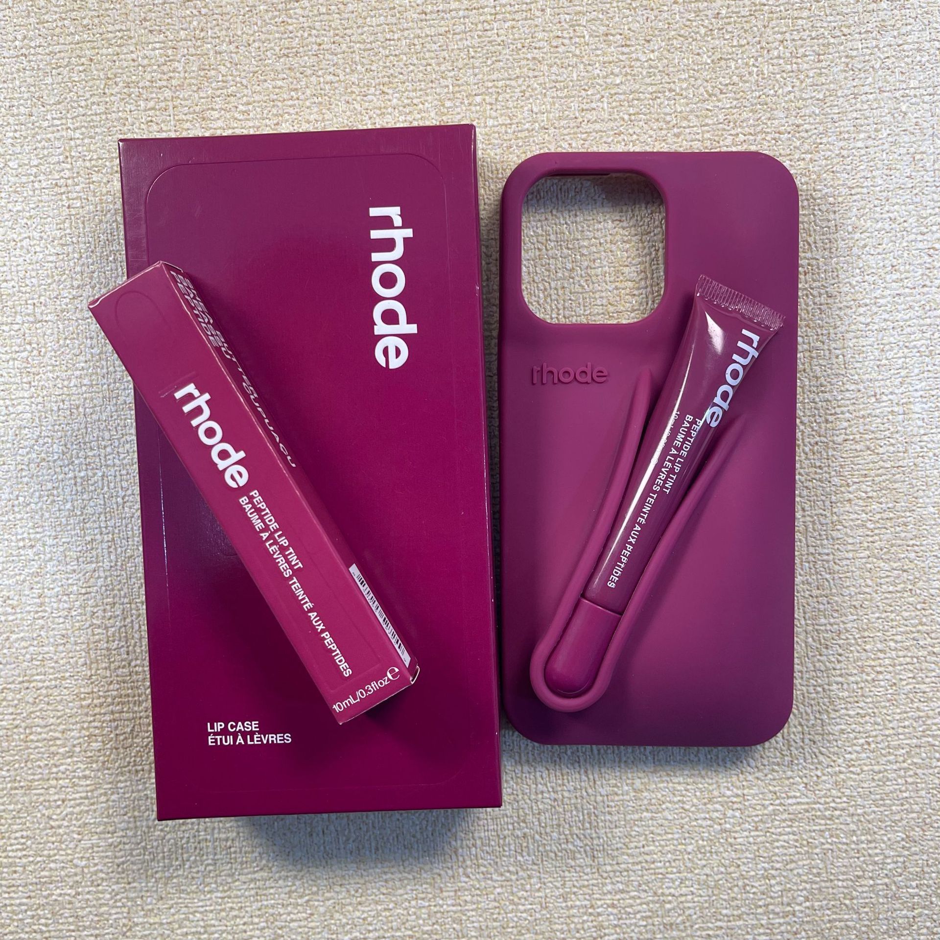 ng2510227 Hailey Rhode Style Lipgloss voor iPhone 16 Pro Max Series Siliconen Telefoonhoesje_voghion.com