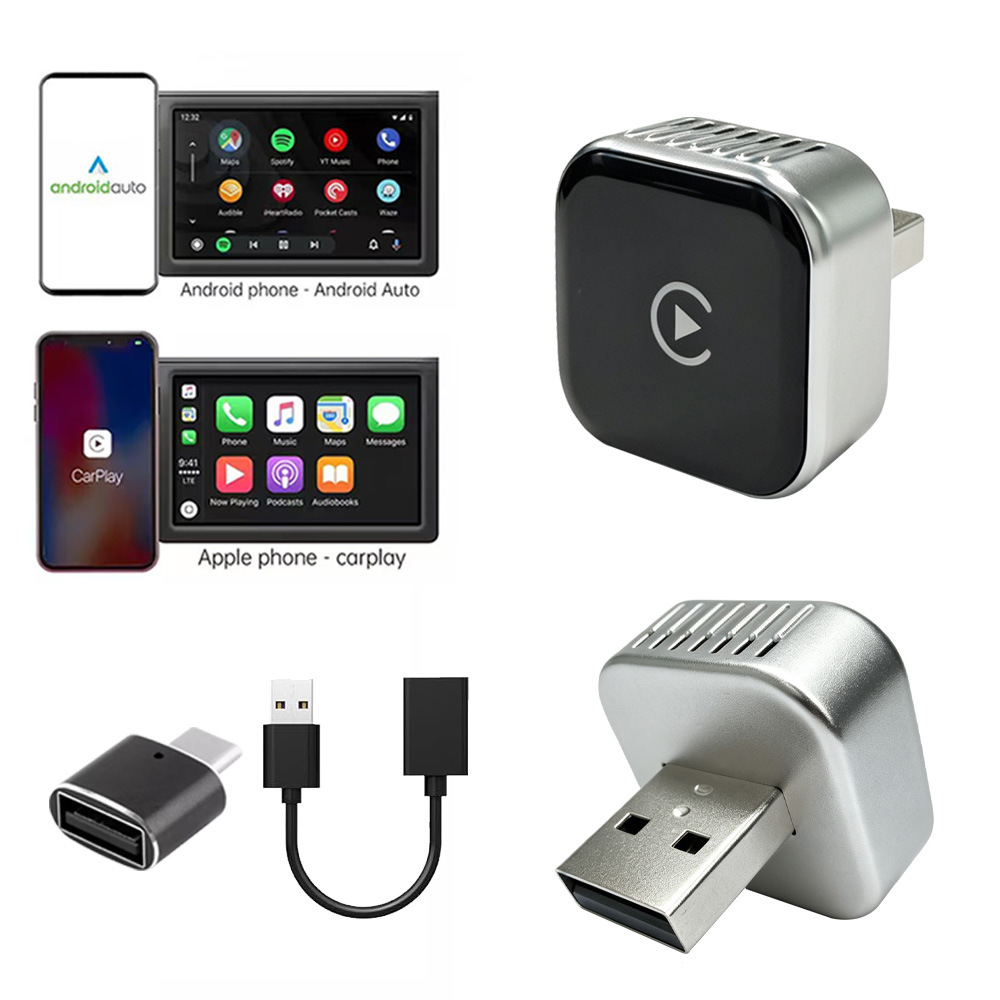 New Car Wireless Carplay Box Android Two-In-One Adapter Car Connectivity 2025 Cross-Border