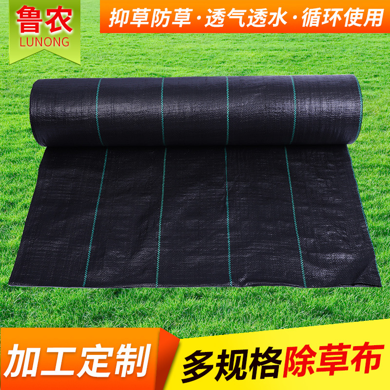 厂家批发防草布90g园艺种植黑色除草布pp果园布树林除草地布